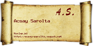 Acsay Sarolta névjegykártya